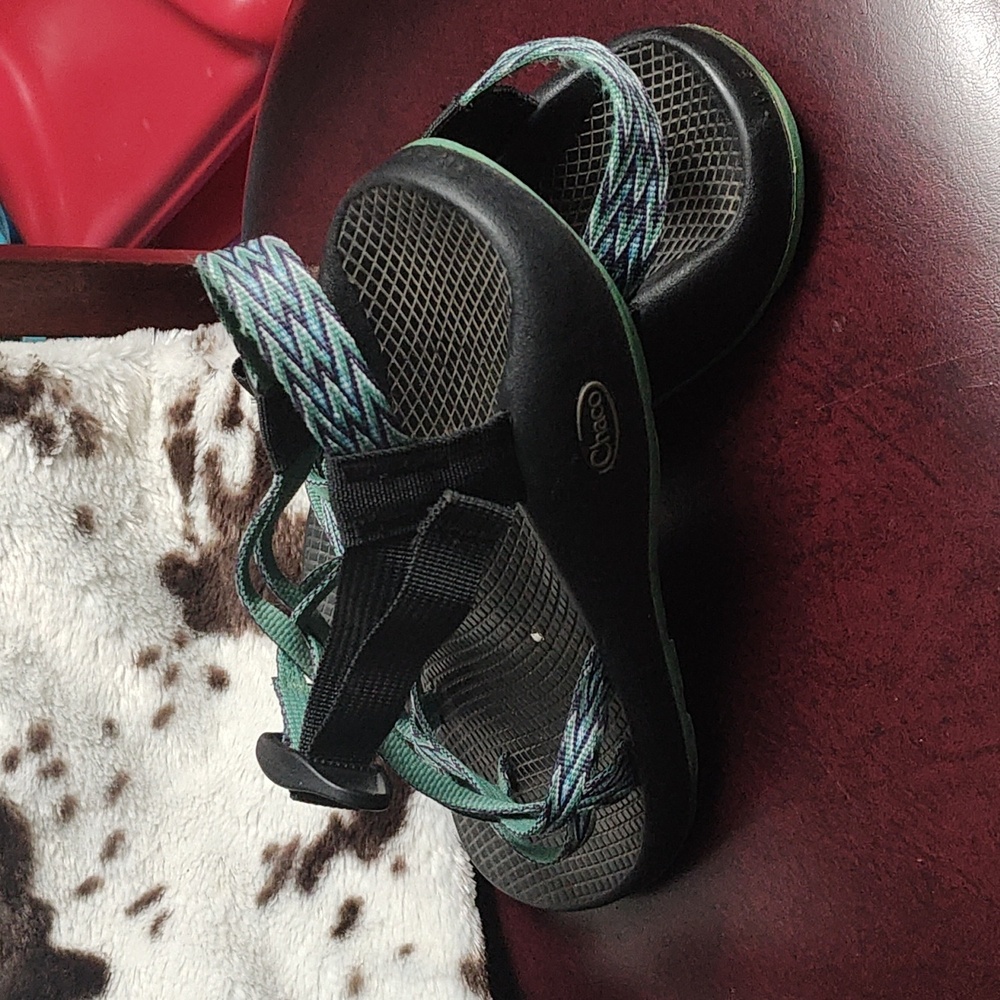 Chaco Women's Strappy Sandals - Black and Green